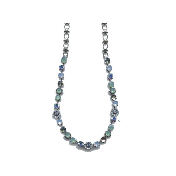 Necklace By Mariana Woman Stunning Light Blue and Pacific Opaque Swarovski Crystals