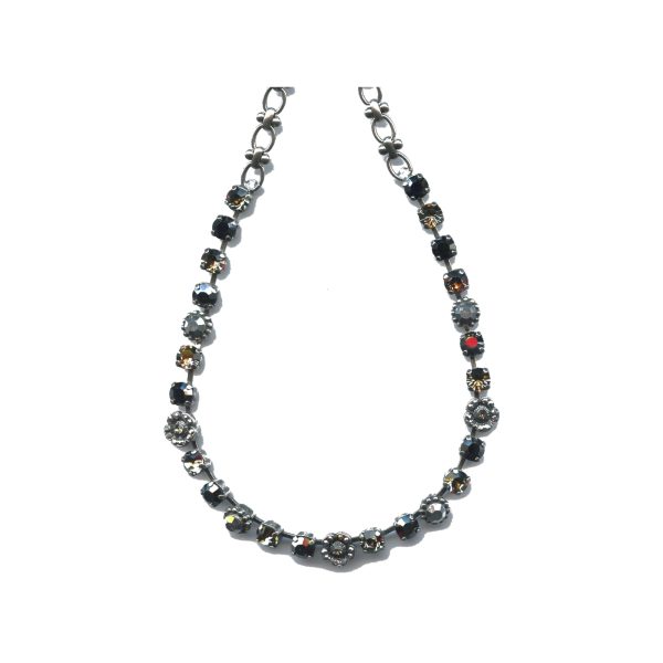 Necklace By Mariana Woman Beautiful Hematite and Clear and Black Diamond Swarovski Crystals