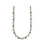 Necklace By Mariana Woman Graceful Opal and Chocolate Brown Swarovski Crystals