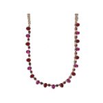 Necklace By Mariana Woman Glamorous Siam and Ruby and Burgundy Swarovski Crystals - Image 2