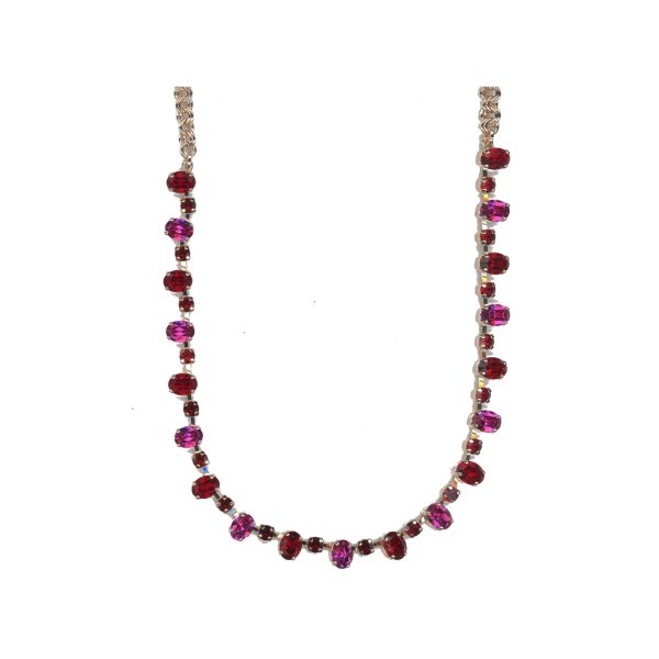 Necklace By Mariana Woman Glamorous Siam and Ruby and Burgundy Swarovski Crystals