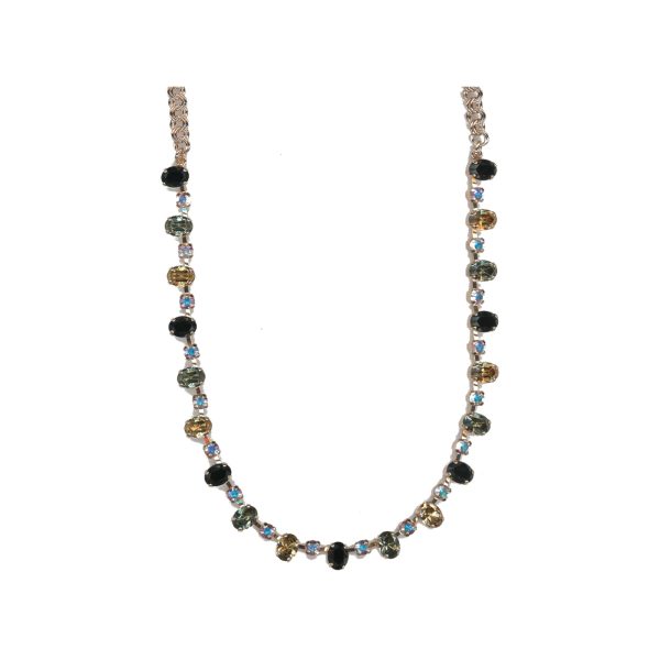 Necklace By Mariana Woman Classic Morion and Silver Night Swarovski Crystals