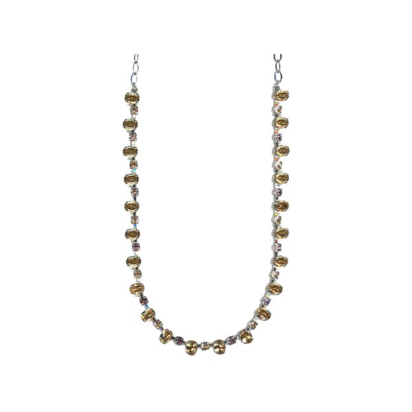 Necklace By Mariana Woman Delicate Topaz and Crystals: Golden Shadow Swarovski Crystals