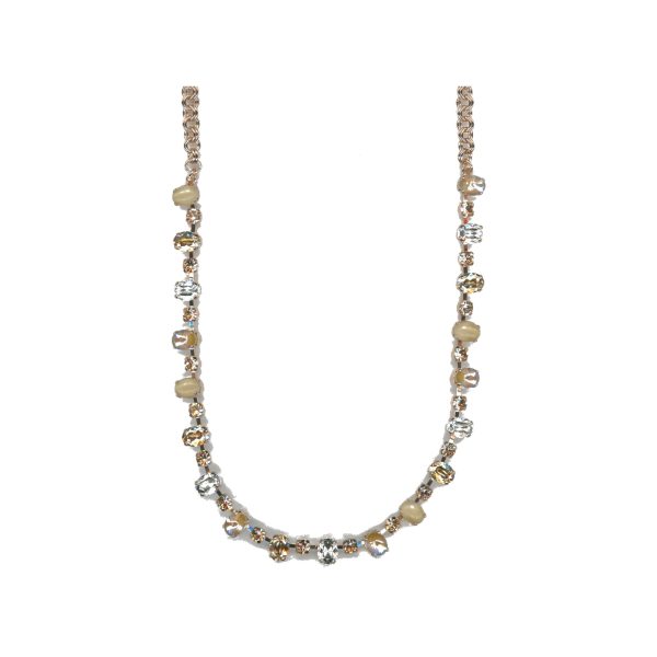 Necklace By Mariana Woman Classic Opal and Golden Shadow Swarovski Crystals