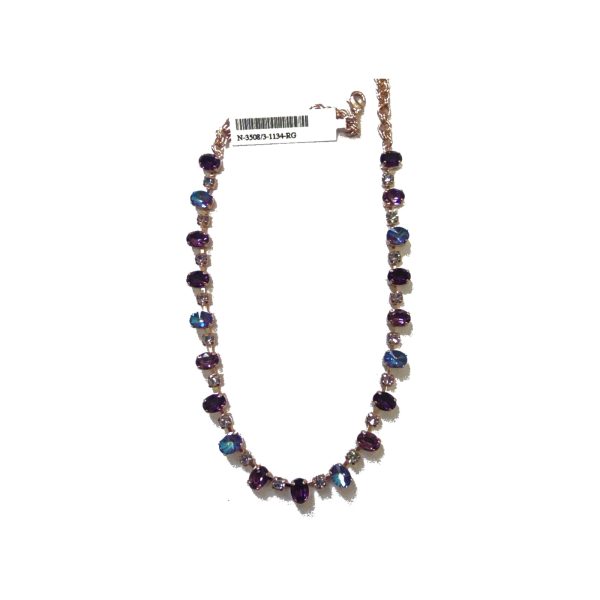 Necklace By Mariana Woman Luminous Opal and Amethyst Swarovski Crystals