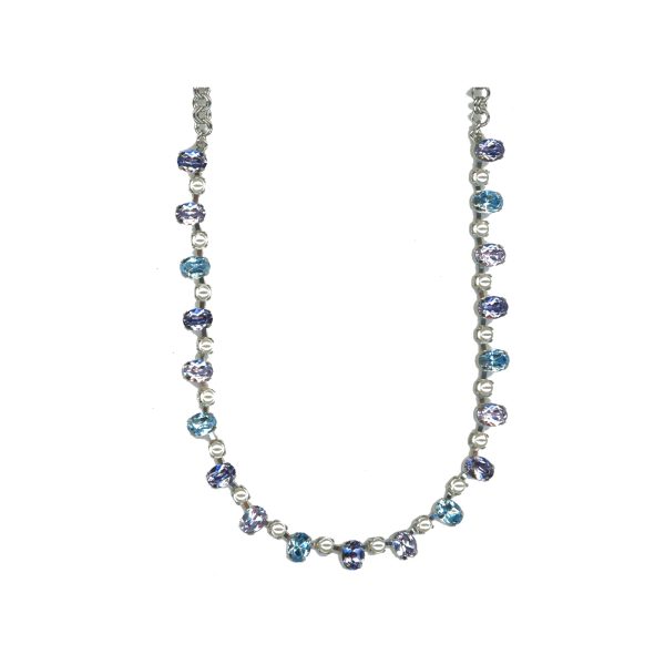 Necklace By Mariana Woman Captivating Pearl and Aquamarine Swarovski Crystals