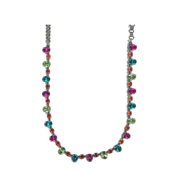 Necklace By Mariana Woman Luxurious Orange and Plum Purple Swarovski Crystals