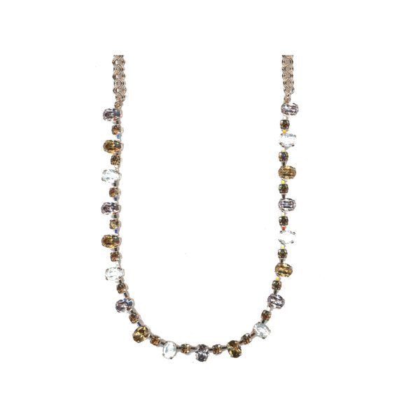 Necklace By Mariana Woman Vibrant Opal and Light Burgundy Swarovski Crystals