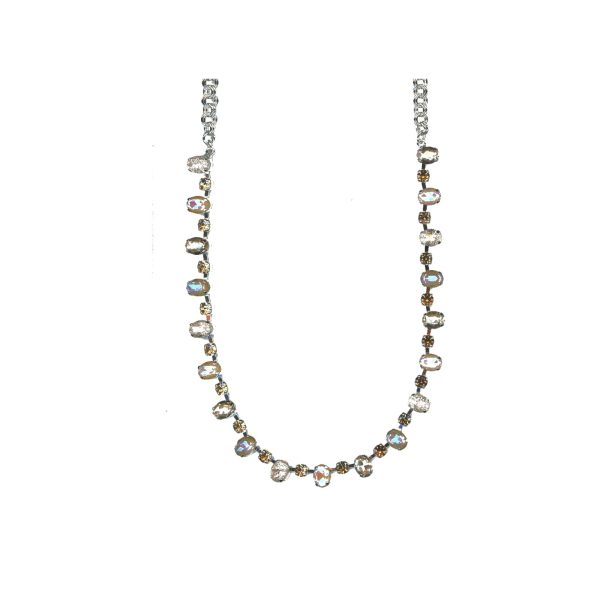 Necklace By Mariana Woman Radiant Pearl and Golden Shadow Swarovski Crystals