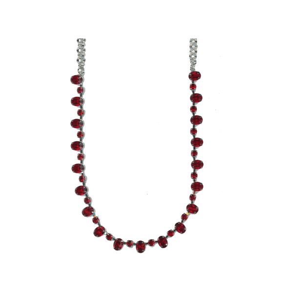 Necklace By Mariana Woman Glamorous Red Swarovski Crystals