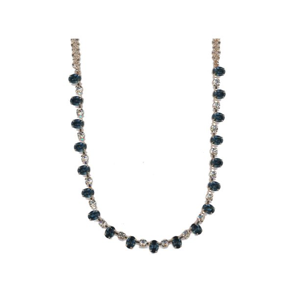 Necklace By Mariana Woman Fashionable Topaz and Montana Blue Swarovski Crystals