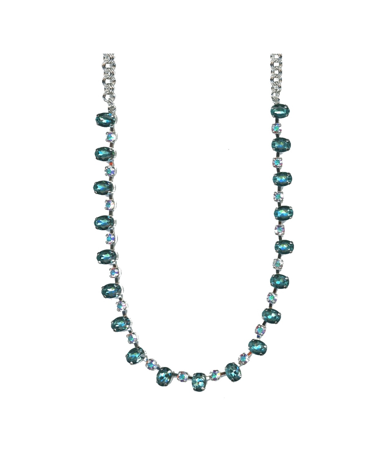 N-3508-3-2291AB-SP Necklace By Mariana Woman Charming Blue Zircon and AB Swarovski Crystals - Image 1