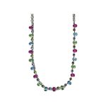 Necklace By Mariana Woman Sparkling Fuchsia and Chrysolite Swarovski Crystals