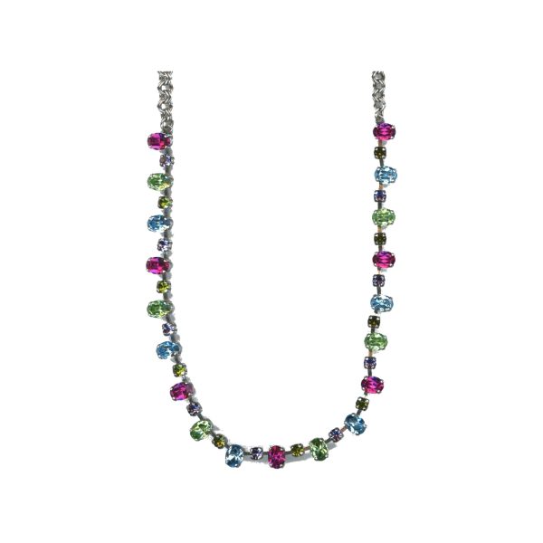 Necklace By Mariana Woman Sparkling Fuchsia and Chrysolite Swarovski Crystals