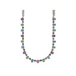 Necklace By Mariana Woman Fashionable Turquoise and Fuchsia Swarovski Crystals