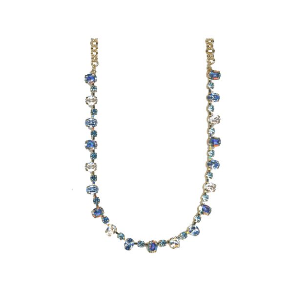 Necklace By Mariana Woman Modern Aquamarine and Clear Swarovski Crystals