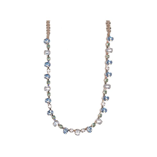 Necklace By Mariana Woman Eye-Catching Pinks and light sapphire and chrysolite Swarovski Crystals