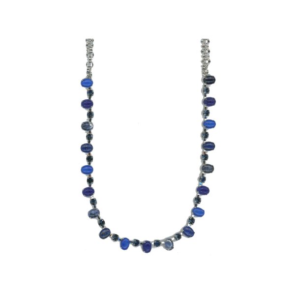 Necklace By Mariana Woman Vibrant Sapphire and Montana Blue Swarovski Crystals