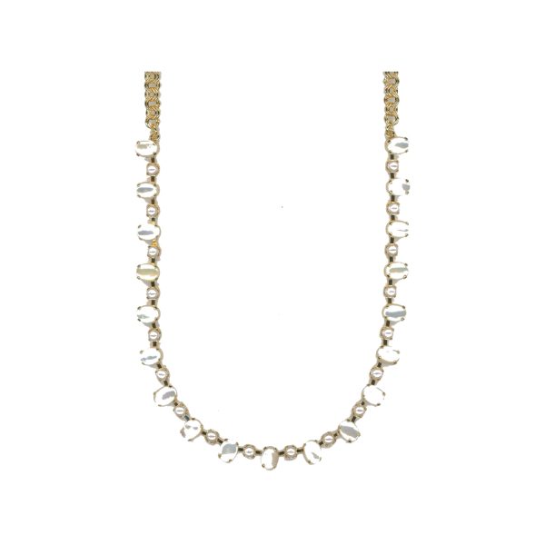 Necklace By Mariana Woman Distinctive Mineral Stone: White Shell Swarovski Crystals