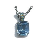 Pendant By Mariana Woman Radiant Aquamarine and Aqua Blue Swarovski Crystals