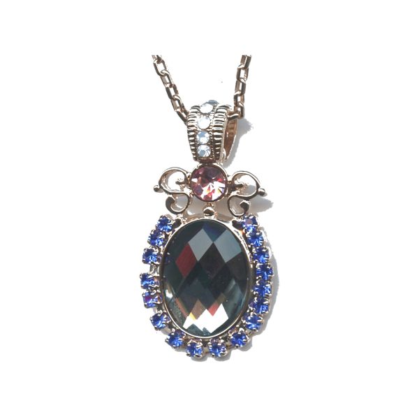 Pendant By Mariana Woman Stunning Opal and Capri Blue Swarovski Crystals