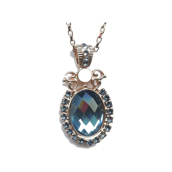 Pendant By Mariana Woman Eye-Catching Opal and Montana Blue Swarovski Crystals