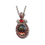 Pendant By Mariana Woman Stylish Siam and Ruby and Burgundy Swarovski Crystals