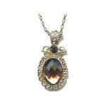 Pendant By Mariana Woman Captivating Topaz and Silver Night Swarovski Crystals - Image 2