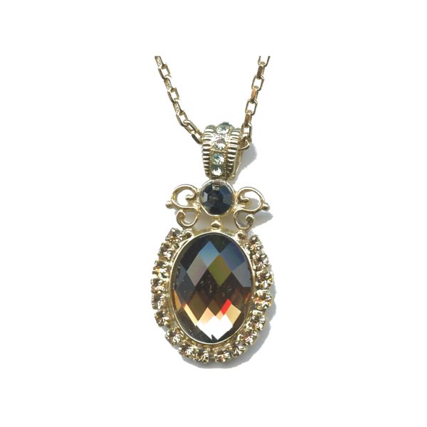 Pendant By Mariana Woman Captivating Topaz and Silver Night Swarovski Crystals