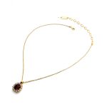 Necklace Pendant by Mariana Woman Graceful Siam and Clear Swarovski Crystals - Image 2