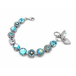 Bracelet By Mariana Woman Bold Moonlight and Aquamarine Swarovski Crystals-SP