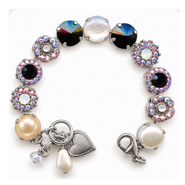 Bracelet By Mariana Woman Magical Pearl Mineral and Opal Swarovski Crystals-SP