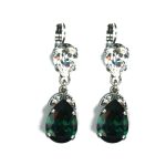 Earrings By Mariana Woman Captivating Clear and Emerald Swarovski Crystals