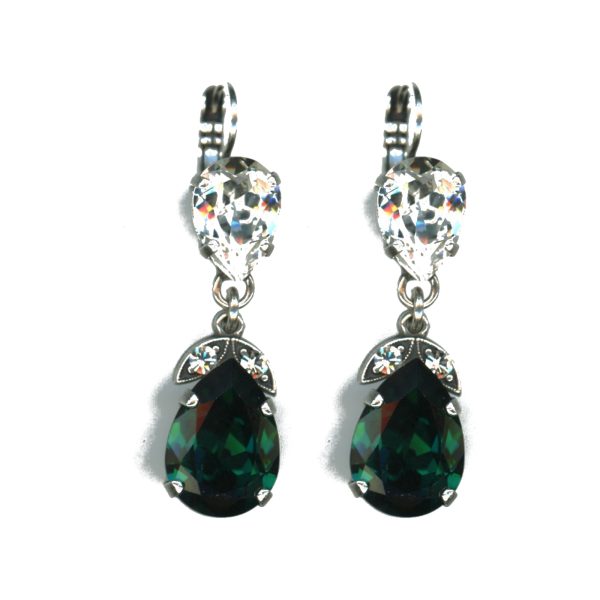 Earrings By Mariana Woman Captivating Clear and Emerald Swarovski Crystals