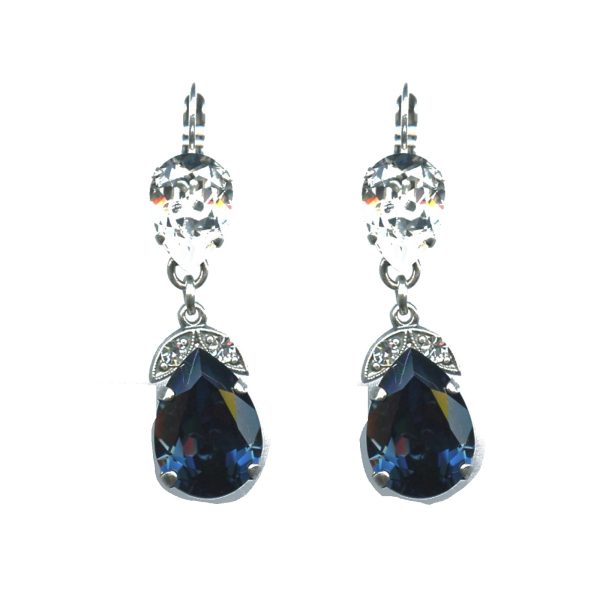 Earrings By Mariana Woman Captivating Clear and Montana Blue Swarovski Crystals