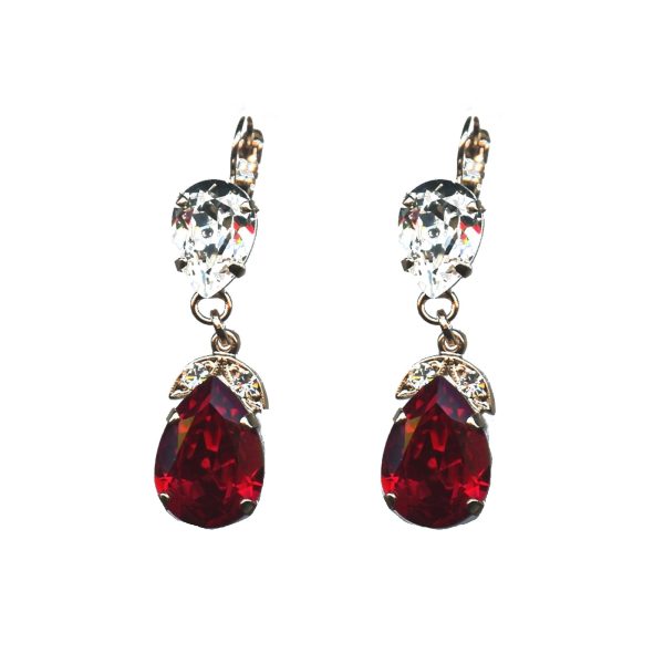 Earrings By Mariana Woman Radiant Clear and Siam Swarovski Crystals