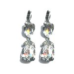 Earrings By Mariana Woman Chic Crystal Clear and Bl.Diamond Swarovski Crystals