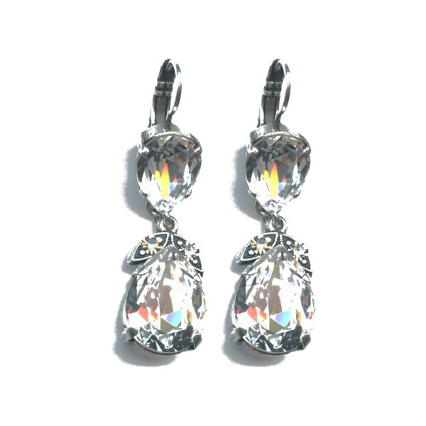 Earrings By Mariana Woman Chic Crystal Clear and Bl.Diamond Swarovski Crystals