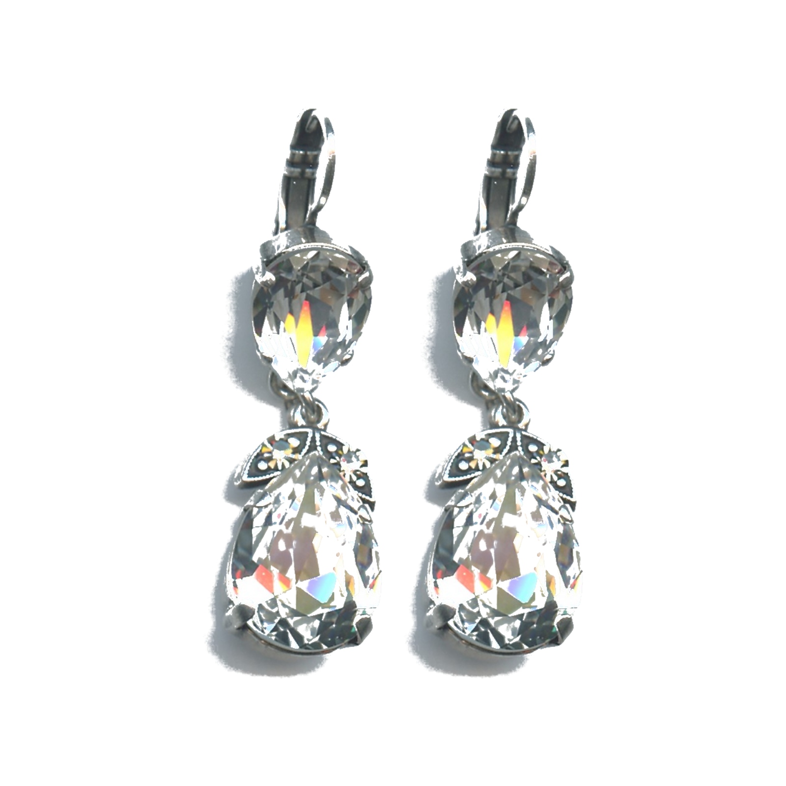 E-1032-4-001215-SP6 Earrings By Mariana Woman Chic Crystal Clear and Bl.Diamond Swarovski Crystals - Image 1