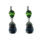Earrings By Mariana Woman Romantic Peridot AB and Emerald Swarovski Crystals - Image 2