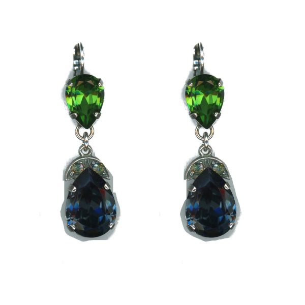 Earrings By Mariana Woman Romantic Peridot AB and Emerald Swarovski Crystals