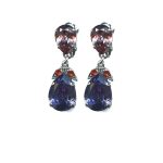 Earrings By Mariana Woman Dazzling Tanzanite and Fern Green Swarovski Crystals