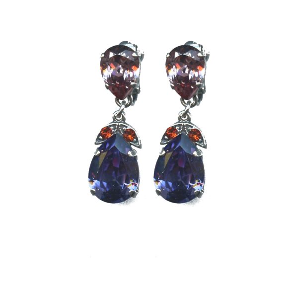 Earrings By Mariana Woman Dazzling Tanzanite and Fern Green Swarovski Crystals