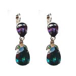 Earrings By Mariana Woman Elegant Turq and Blue Zircon Swarovski Crystals - Image 2