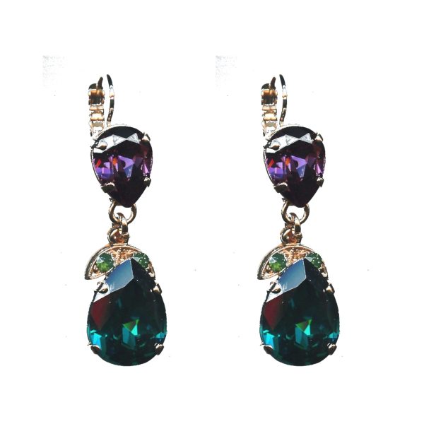 Earrings By Mariana Woman Elegant Turq and Blue Zircon Swarovski Crystals