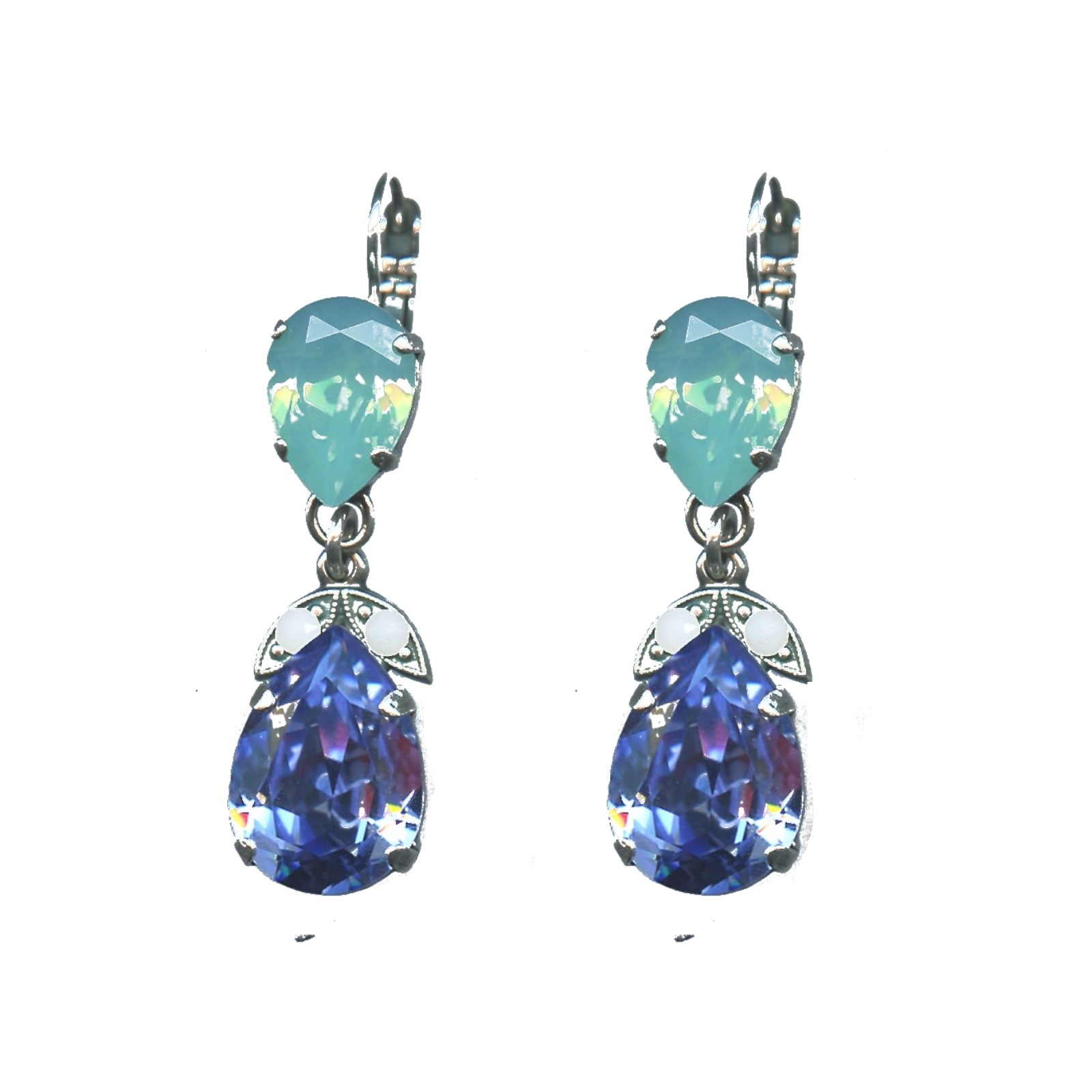 E-1032-4-104-SP6 Earrings By Mariana Woman Modern Chalk White Swarovski Crystals - Image 1