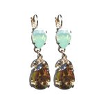 Earrings By Mariana Woman Pacific Opal and Chocolate Brown Swarovski Crystals