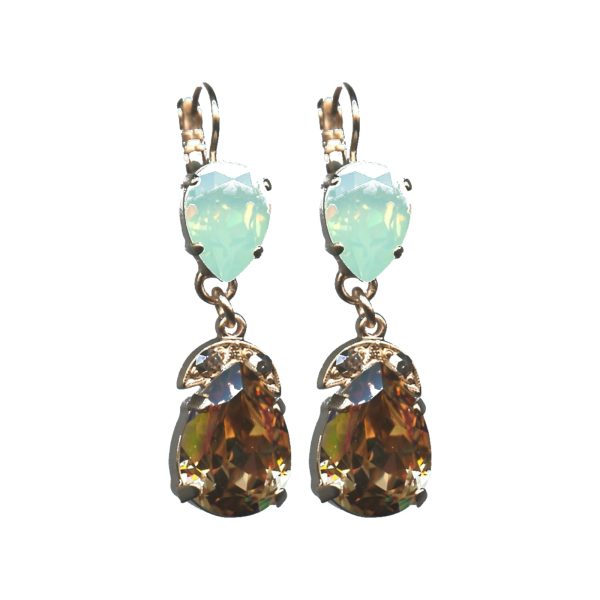 Earrings By Mariana Woman Pacific Opal and Chocolate Brown Swarovski Crystals