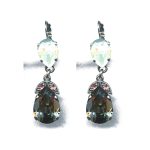 Earrings By Mariana Woman Chic Topaz and Pale Green and Pink Swarovski Crystals
