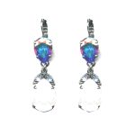 Earrings By Mariana Woman Chic White Opal and Vintage Rose Swarovski Crystals